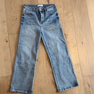 Risen Full Length, Wide Leg Denim Jeans